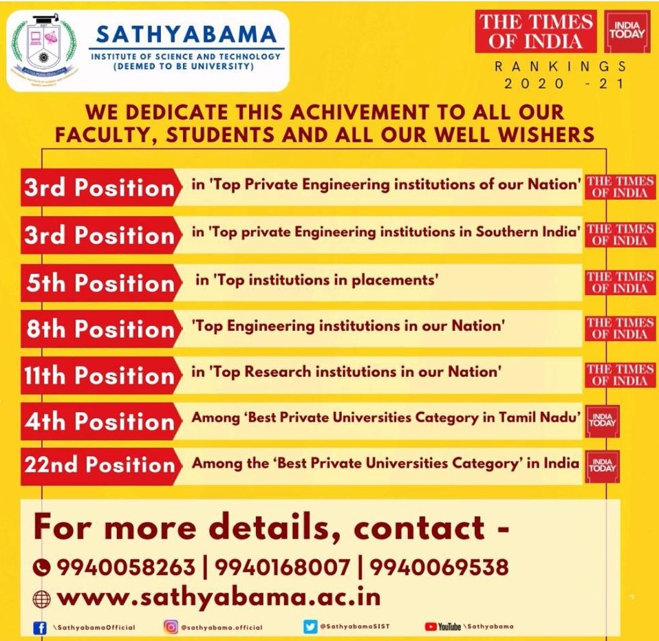 Home Sathyabama Institute of Science and Technology (Deemed to be